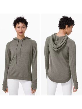 Lululemon Light Merino Wool Hoodie Dry Green